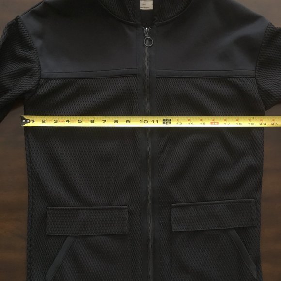 Zara Black Long Mesh Sport Hooded Jacket High Low - Picture 10 of 11